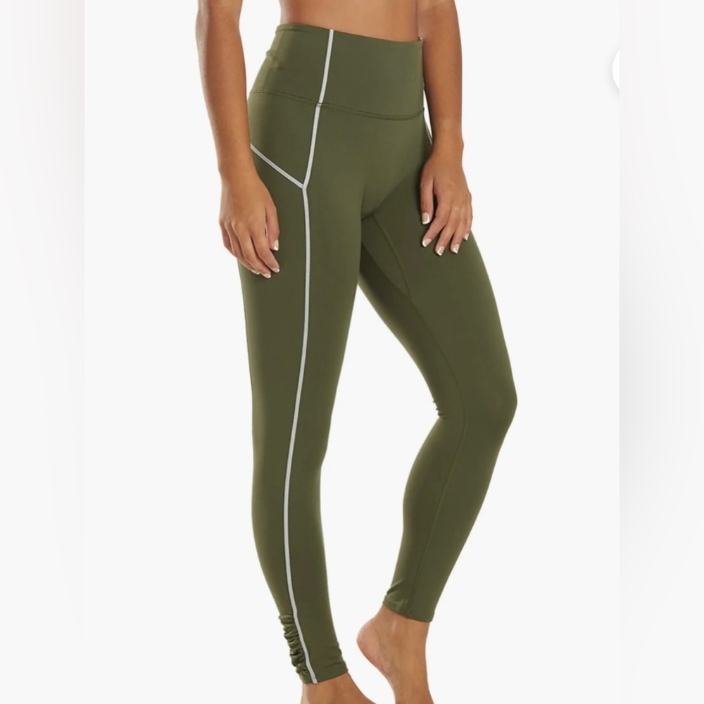 Free People Movement You’re A Peach Green Leggings, Size: XS